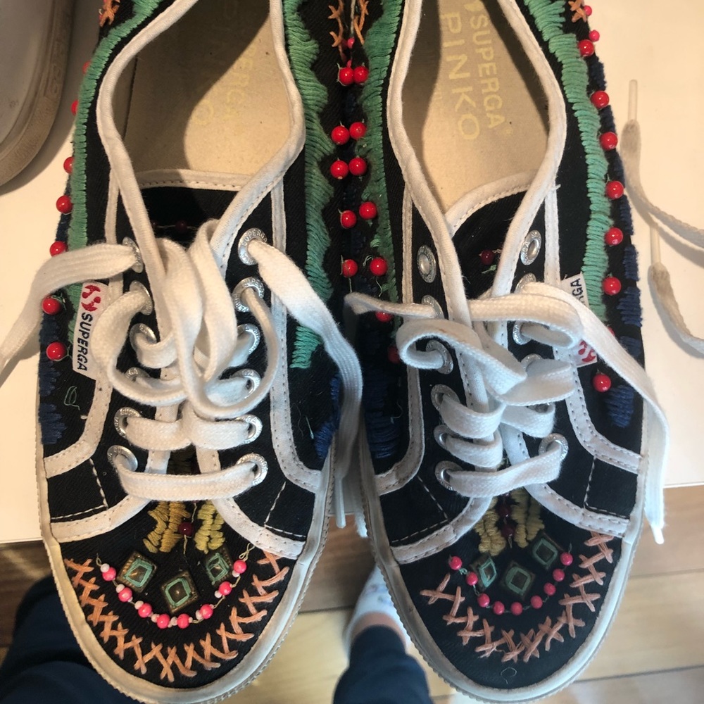 Colorful superega customized by pinko sneakers